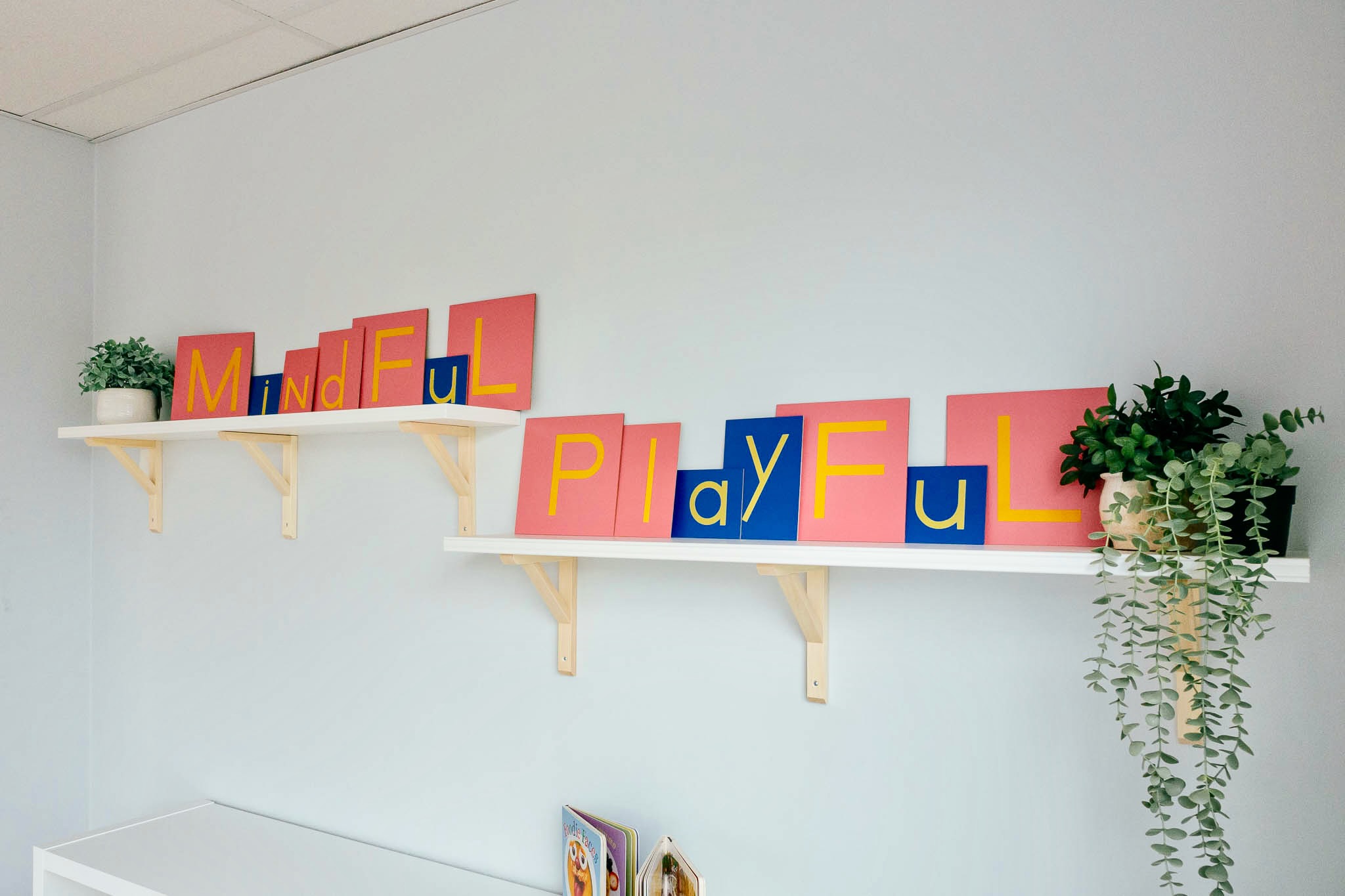 Bright and organized classroom at Mindful Playful in Calgary
